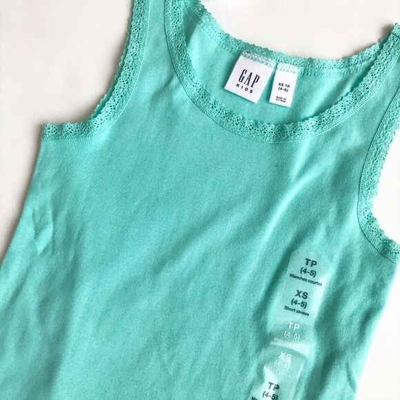 BabyGap NWT Aqua lace trim tank XS(4/5T) - Picture 2 of 4